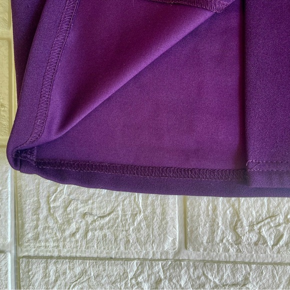 Miusol Retro 40’s Style Purple V-waist Puff Sleeve Bodycon Knee Length Dress - Picture 12 of 16